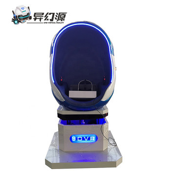 Blue White 9D VR Flight Simulators Roller Coaster Egg Chair للاعب واحد