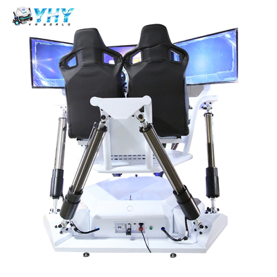 أبيض اللون 3 شاشة 6 DOF VR لتعليم قيادة السيارات ألعاب محاكاة لملعب داخلي