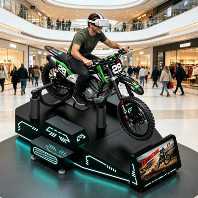 Commercial Single-Seater VR Mountain Motorcycle Simulator with Real-Time Motion Feedback