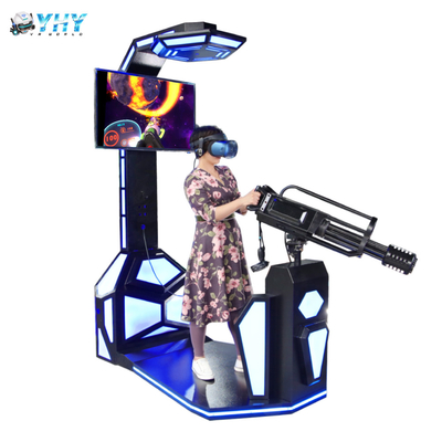 1000w 9D VR Simulator الواقع الافتراضي محاكي Gatling Game Machine 42inch Screen