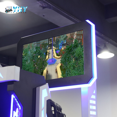 9D الواقع الافتراضي VR كرسي منتزه ترفيهي ركل إطلاق النار محاكي الحركة 360 درجة
