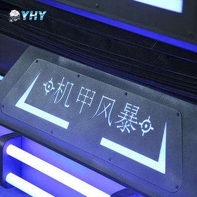 YHY VR Mech Warrior 9D سينما مقعدين لعبة إطلاق نار بتقنية الواقع الافتراضي مع زر تفاعلي