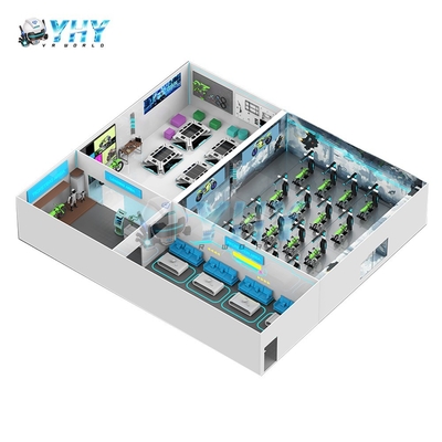 محاكي الواقع الافتراضي ذات المحطة الواحدة 6 مقاعد 9D Vr دراجة نارية ركوب آلة