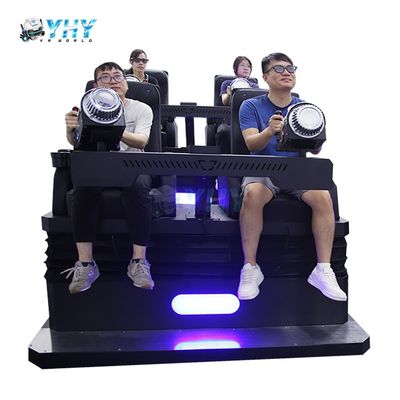 معدات مدينة ملاهي تجربة زجاج ثلاثي الأبعاد غامرة سينما 7d مقاعد متعددة اللاعبين فيلم مع إطلاق نار