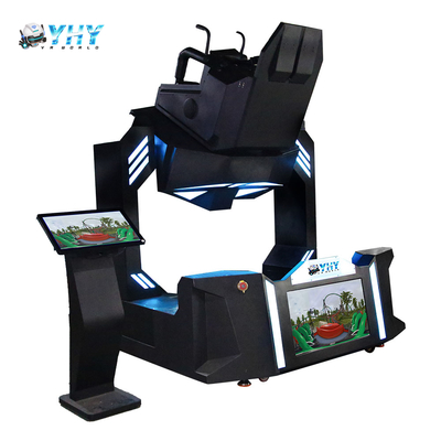 VR 9D 360 720 درجة الواقع الافتراضي محاكي تدوير كرسي ديناميكي التدحرج الطيران حركة واحد مقعد آلة لعبة