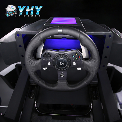VR 360 طائرة متحركة متحركة سيارة سباق محاكي إطلاق النار الوظيفة مع عجلة القيادة