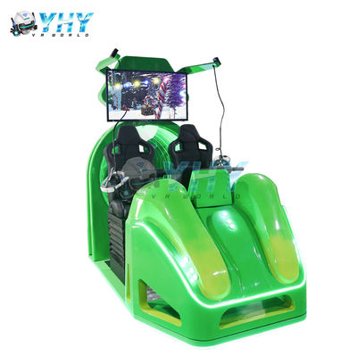 محاكي الواقع الافتراضي بمقعدين من الألياف الزجاجية، مناسب للحدائق الرياضية والمطارات، محاكي سينما الواقع الافتراضي