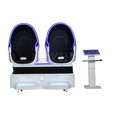 مصنع قوانغتشو VR معدات منتزه ترفيه 9D VR 2 مقعد كرسيه بيض آلة لعب