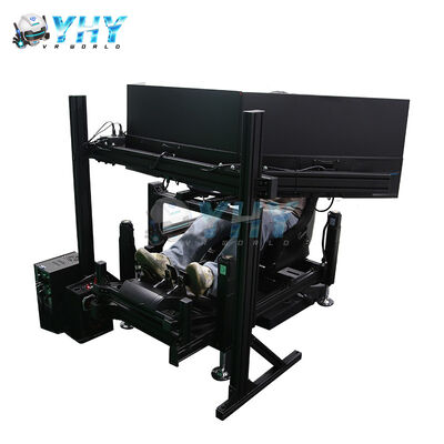 قمرة قيادة سباقات المحاكاة YHY 4DOF مع هيكل من سبائك الألومنيوم وشاشة عرض ثلاثية لمحاكاة سباقات الحركة