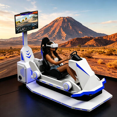 سيارة سباق الواقع الافتراضي 9D معدات الترفيه الداخلية والخارجية الألياف الزجاجية تخصيص VR القيادة آلة الألعاب سيارة