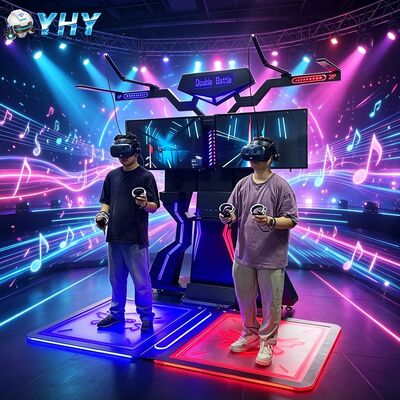 VR 360 الواقع الافتراضي منصة معركة لاعبين مع المعدن والألياف الزجاجية البناء لاستخدام مركز تسوق داخلي