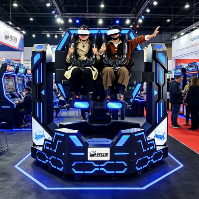 أدوات ألعاب الرولركستر التجارية 1080 درجة تدوير 9D VR Cinema Motion Chair محاكاة الرولركستر للاعبين المزدوجين