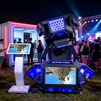 3-in-1 VR 360 Terminator Simulator Combining Roller Coaster Racing and Flight Motion for Shopping Malls