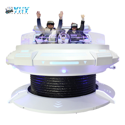 جهاز محاكاة سفينة فضائية 9D VR الواقع الافتراضي الدوار UFO آلة لعبة الرقص الإلكترونية