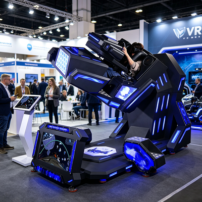آلة محاكاة Terminator VR بزاوية 360 درجة للاستخدام الصناعي للمتنزهات الترفيهية ومراكز الترفيه العائلي وأعمال شاحنات المتنزهات المتنقلة
